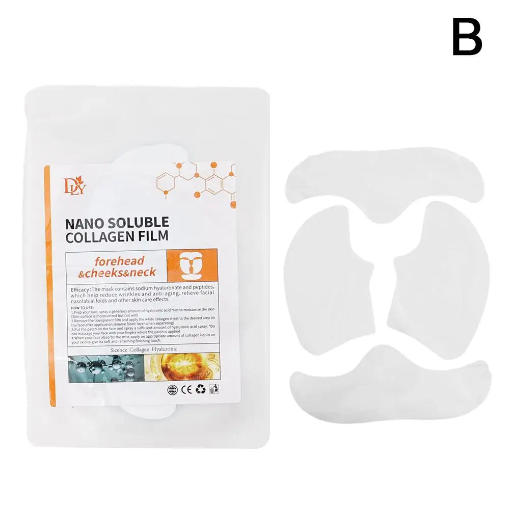 Papel de película de colágeno Soluble, mascarilla Facial completa, tela antienvejecimiento, relleno de colágeno reafirmante, cuidado Facial, 3/4 Uds.