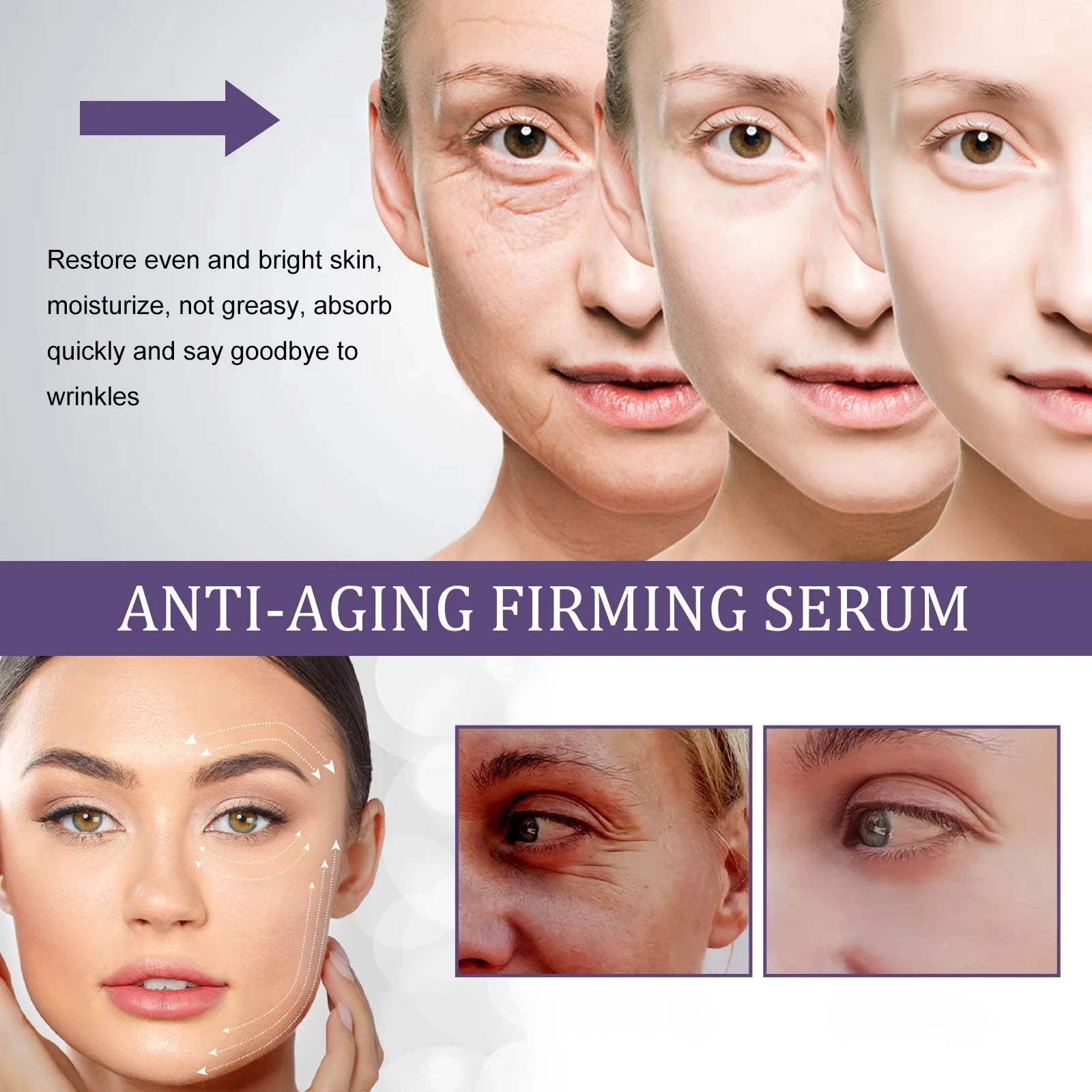 Suero facial de colágeno para eliminar arrugas, reafirmante, antienvejecimiento, líneas finas, blanqueador, iluminador, hidratante, cuidado de la piel, cosméticos