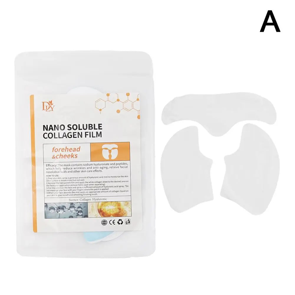 Papel de película de colágeno Soluble, mascarilla Facial completa, tela antienvejecimiento, relleno de colágeno reafirmante, cuidado Facial, 3/4 Uds.